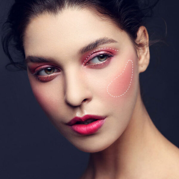 blush, brush, eyebrow pencil, contour powder, makeup powder